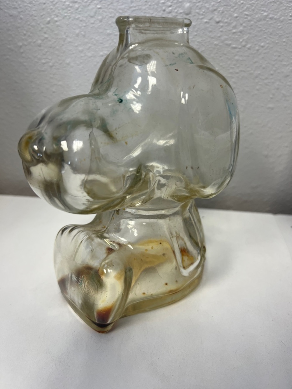 Clear Glass Snoopy Figurine piggy bank